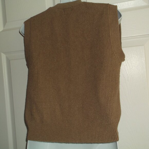 POOF Apparel Brown V-Neck Button Front Sweater Vest ~ Women's Juniors Size Large - Picture 6 of 9